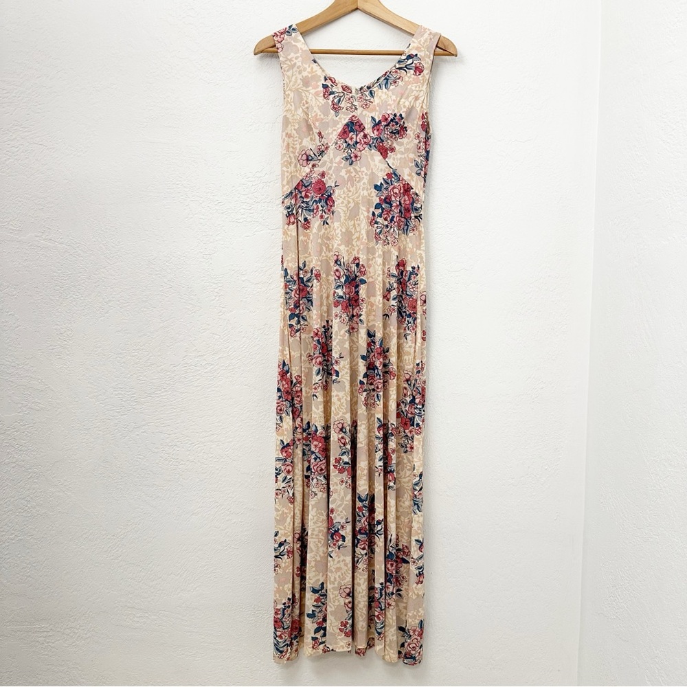 Vintage 60s 70s Floral Maxi Dress Womens Size Small Hippie Prairie Cottagecore